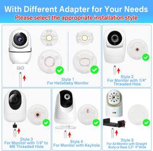 Support universel portable réglable à 360° pour moniteur bébé, fixation pour berceau avec support flexible de 19,4 pouces pour VTech Nanit Pro, Eufy <span class=keywords><strong>Owlet</strong></span> et VAVA - Product Image 2