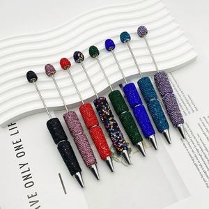 New Black Ink Rhinestone Pen <strong>Plastic</strong> Beaded Pen Ballpoint Pens DIY Jewelry <strong>Beads</strong> Gifts School Office Writing Signature Pen - Product Image 6