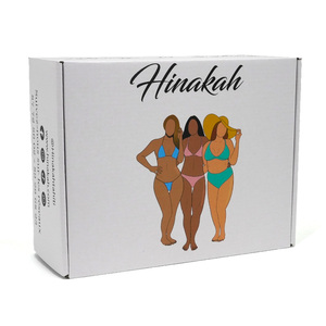 Cajas de embalaje de logotipo de impresión <span class=keywords><strong>B</strong></span> flauta gruesa tablero de tarjeta cajas de correo envío cartón personalizado traje de baño caja de embalaje para ropa - Product Image 1
