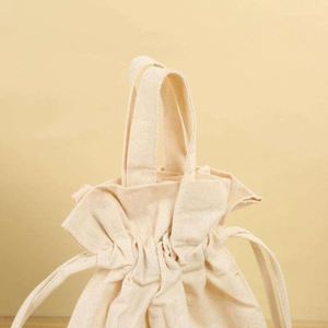 Wholesale Custom Logo Large Capacity Eco-friendly <b>Drawstring</b> Shopping <b>Bag</b> <b>Canvas</b> Fabric for Shopping Custom - Product Image 3