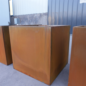 Maceta Cuadrada de Acero Corten, Moderna y Minimalista, para Plantas de Interior, Decoración del Hogar, Acabado Oxidado - Product Image 6