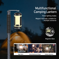 Bâton de randonnée multifonctionnel 106 cm, bâton de randonnée sectionnel avec outils de survie pour le camping, étui de rangement rigide imperméable pour l'extérieur