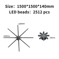 Ventilateur LED holographique 3D Z4 Transparent Grand hologramme 150cm 2880 LED Projecteur holographique TV circulaire