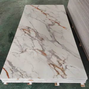 High Glossy 3D Customized Printing Marble Sheet Seamless Pvc Wall Board Bamboo Charcoal Wood Veneer
