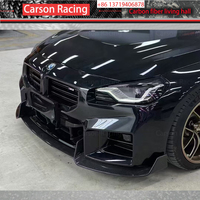 BMW M2 G87 2022+ Lame de pare-chocs avant en fibre de carbone sèche style AD finition polie, kit carrosserie 3 pièces avec accessoires adhésifs/vis