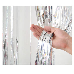 Fond en feuille <span class=keywords><strong>métallique</strong></span> droite du fabricant, paillettes créatives, décoration murale de fête, rideaux <span class=keywords><strong>à</strong></span> franges en feuille d'or pailletée - Product Image 3