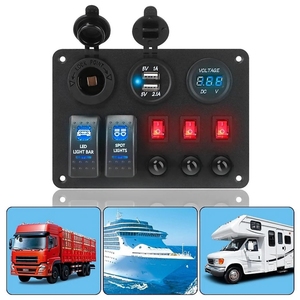 Panneau d'interrupteurs de commande pour VR <span class=keywords><strong>12V</strong></span> avec USB charge rapide femelle petit interrupteur personnalisé panneau d'interrupteurs à bascule voiture bateau pour Yacht marin - Product Image 6