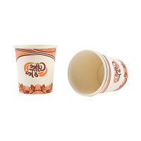 Gobelet en papier jetable personnalisé avec logo, 6oz 8oz, simple revêtement PE, pour milkshake et boissons chaudes, idéal pour les fêtes, impression flexographique