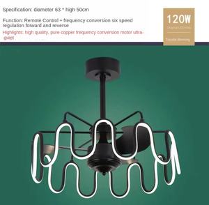 Lámpara nórdica de ventilador de techo con luz LED de lujo, diseño Simple moderno con Control remoto para el hogar, sala de estar, dormitorio, decoración, cuerpo de vidrio - Product Image 6