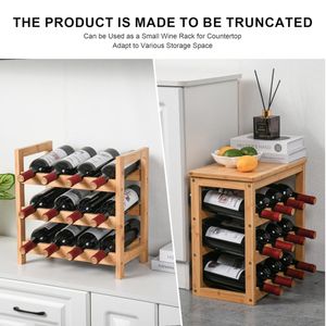 Étagère à vin en <span class=keywords><strong>bambou</strong></span> pour cuisine, 24 bouteilles, sur pied, 6 niveaux, présentoir à vin, étagères de rangement pour vin avec plateau - Product Image 4
