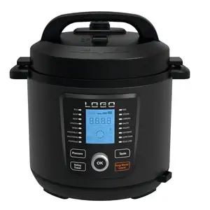 YBW608H Black stainless steel 100V 50-110Kpa Ceramic oil 6L Stainless steel inner pot restaurant 16in1 electric pressure cooker