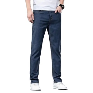 Jeans pour hommes taille haute à exportateur les plus vendus confortable coupe régulière extensible/écrasé léger tissu Oxford décontracté - Product Image 1