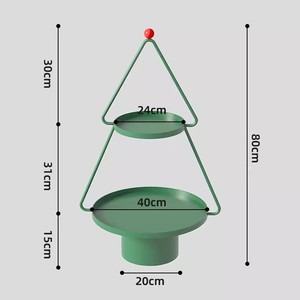 Modern Fashion Design <strong>Christmas</strong> <strong>Tree</strong> Shape 2 Tiers Green Storage Coffee <strong>Table</strong> Shelf Stand Living Room Furniture Home Office - Product Image 1