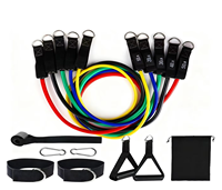 Ensemble de bandes de résistance en latex direct usine, 11 pièces, tube de fitness, corde de yoga, extenseur de poitrine, tube élastique, tube de résistance personnalisé