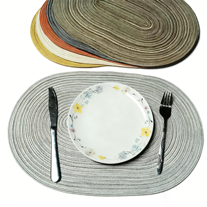 Sets de table ronds haut de gamme, sets de table tissés, sets de table lavables, sets de table tressés pour table à manger, résistants à la chaleur, antidérapants, sets de table circulaires - Product Image 1