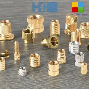 Custom CNC Machining Stainless Steel and Brass Hex Nuts Knurled Insert Nuts with Blind Holes through Holes