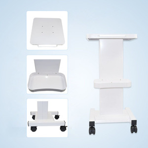 รถเข็นบริการทางการแพทย์อเนกประสงค์สีขาว ABS แบบขายส่ง 2in1 รถเข็นเสริมสวย 4 ล้อคุณภาพสูง รับน้ำหนักได้มาก พร้อมขาตั้งเคลื่อนที่ - Product Image 4