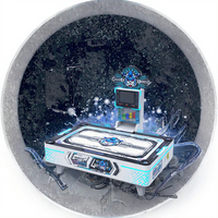 Table de hockey aérien mécanique pour 2 joueurs, machine de jeu d'arcade à pièces avec éclairage LED