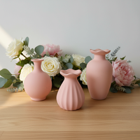 Ensemble de mini-vases de table en verre ambré avec design Art Déco pour les commandes en gros de décoration de mariage