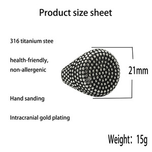 Men's <b>Titanium</b> Steel Starry <b>Ring</b> Micro Pave Dots Punk Style Jewelry Gift - Product Image 2