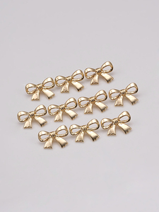 Hot Bán Kẽm Hợp Kim Đơn Giản Bow Kim Loại Nút Biểu Tượng Tùy Chỉnh Trang Trí Nút Cho Phụ Kiện May Mặc - Product Image 5