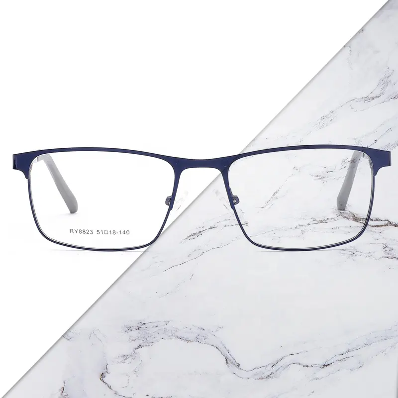 Wenzhou produsen murah bingkai kacamata logam kustom bingkai mata kacamata optik bingkai kacamata persegi