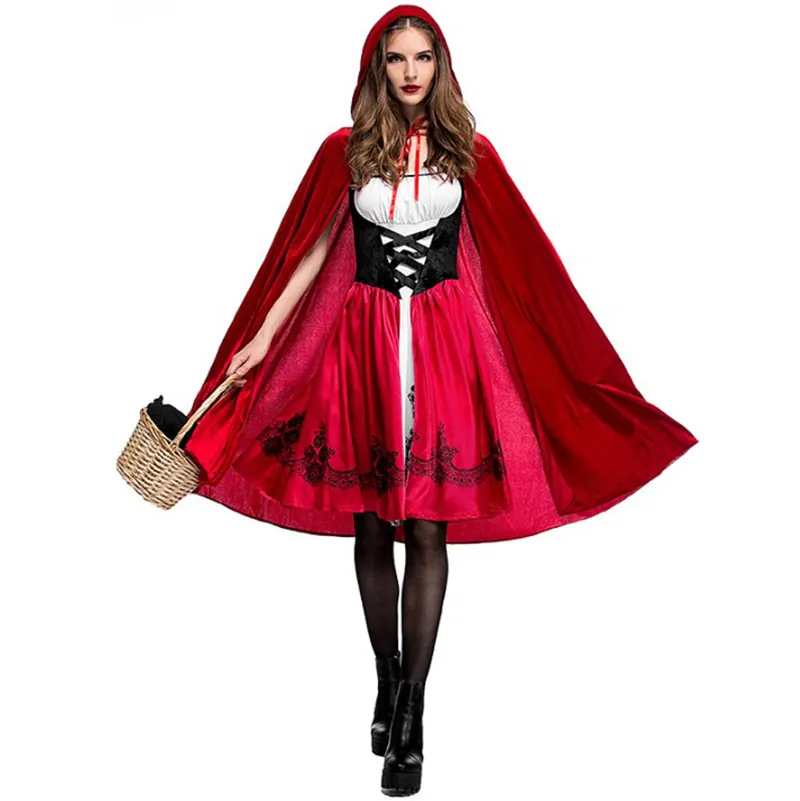 Groothandel Halloween Roodkapje Nachtclub Koningin Prinses Cosplay Stage Kostuum Cartoon Cosplay Volwassen Jurk