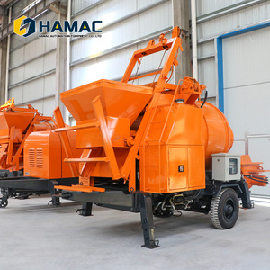 รถปั๊มคอนกรีตเคลื่อนที่ HAMAC พร้อมเครื่องผสมคอนกรีต ราคาประหยัด เครื่องผสมคอนกรีตขนาดเล็กแบบพกพาพร้อมปั๊มสำหรับขาย - Product Image 3