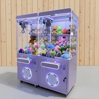 Porte-clés d'intérieur commercial griffe Machine peluche grue jouet prix poupée attraper armoire en bois jeu de pièces distributeurs automatiques