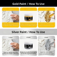 Vernis à chaud à base d'eau avec poudre d'or et feuille d'argent, peinture dorée métallisée ultra-brillante pour plaques murales extérieures et intérieures