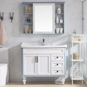 Ensemble de meuble-lavabo de salle de bain YALIG, design shaker blanc, avec lavabo - Product Image 6