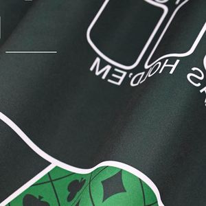 Tapis de poker Texas Hold'em pliable pour 4 joueurs, nappe de table de jeu, motif floral bleu, matériau en caoutchouc écologique, pieds pliants en métal - Product Image 2