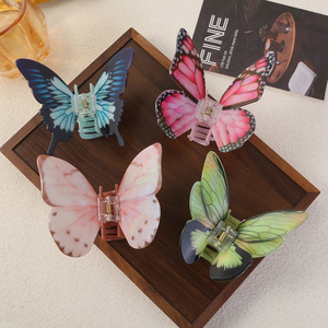 Simulation personnalisée de papillon Barrette élégante à griffes Accessoire pour cheveux en acrylique pour filles Pince à ressort - Product Image 1