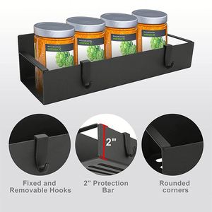 Lot de 4 étagères magnétiques mobiles en métal pour réfrigérateur, organisateur de réfrigérateur, supports à épices, étagère magnétique pour cuisine - Product Image 3