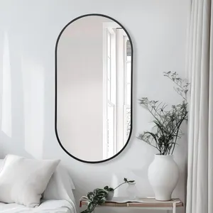 Espelhos ovais de suspensão de parede para quarto de designer simples de tamanho personalizado estilo moderno
