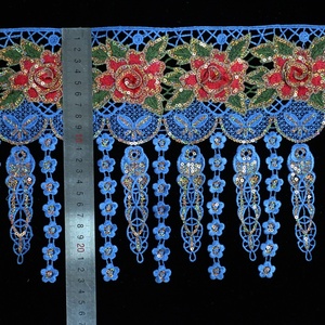 Decorazioni in Pizzo con Paillettes e Fiori 3D all'Ingrosso, Accessori per Abbigliamento in Stile Etnico - Product Image 3