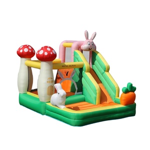 Docteur dauphin nouveau Design sûr et durable mignon lapin videur cavalier enfants <span class=keywords><strong>gonflable</strong></span> rebond maison usage domestique avec toboggans - Product Image 3