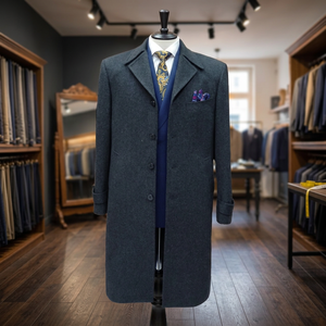 Manteau long d'hiver pour homme Stylo's, 100% laine cachemire, coquille lavée, anti-plis, respirant, épais, fermeture double boutonnage - Product Image 3