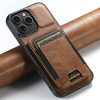 Étui de téléphone SUTENI pour iPhone 18 Pro Max avec porte-cartes, bande élastique, texture lisse, support en similicuir de luxe, compatible avec les modèles 17, 16 Plus, 15, 14, 13, 12