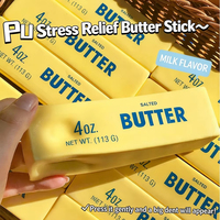 Nouveauté : Jouet anti-stress en forme de brique de beurre, à remontée lente, à presser, pour la relaxation des mains, mignon, portable, cadeau ludique pour amis
