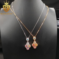 Collier pendentif en argent sterling 925 avec moissanite colorée, bijou ras du cou pour femme, idéal pour le quotidien et les soirées