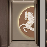 Peinture décorative d'entrée moderne Lumières de peinture Lumières d'entrée Art mural de couloir de luxe Demi-rond Art mural de sens haut de gamme