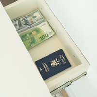 Table de chevet avec rangement intégré, tiroir dissimulé, serrure RFID sans clé, compartiment secret, coffre-fort pour argent