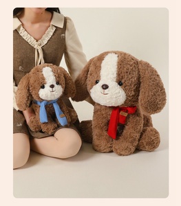 Nouveauté : Peluche Kawaii polyvalente, chien <span class=keywords><strong>Beagle</strong></span> assis avec écharpe, peluche pour enfants - Product Image 3