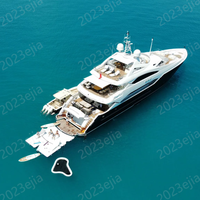 Yacht de golf flottant avec cible flottante, parcours de golf aquatique gonflable pour les divertissements marins et les fêtes