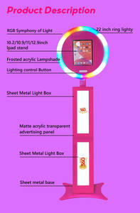 Aro de Luz Multifuncional con Soporte Tipo Paraguas para Selfies y Paisajes, Blanco, Bloqueable, para DSLR, Salsa, iPad, Photo Booth - Product Image 2