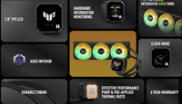 ASU TUF Gaming LC III 360 ARGB LCD tout-en-un refroidisseur de processeur liquide avec triple ventilateur intégré pré-installé conçu pour le refroidissement