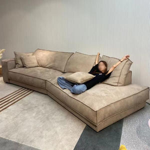 Conjunto de sofás seccionales de alta densidad, relleno de plumas suaves, con esponja de cuero genuino, para sala de estar - Product Image 2