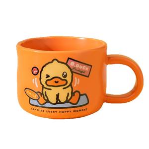 Mug en céramique B.Duck, tasse individuelle, design de canard de dessin animé, orange, blanc, rose, bleu, avec poignée, pour café, thé, bureau ou cadeau - Product Image 4