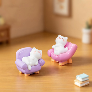 Mini Resin Lazy <b>Sofa</b> <b>Cat</b> Animal Figurines Miniature Ornaments for Cake Topper Car Dashboard Dollhouse Desktop Home Decor - Product Image 4